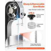 Load image into Gallery viewer, SucceBuy Commercial Electric Meat Bandsaw Bone Sawing Machine 7 Extra Replacement Blades for Cutting Bone Frozen Meat Pork Beef - AMOCART