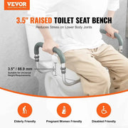 Load image into Gallery viewer, Amocart Raised Toilet Seat 3.5" Height Raised 300 lbs Weight Capacity for Standard Round Toilet Aluminum Handrail
