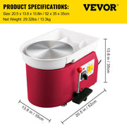 Load image into Gallery viewer, SucceBuy Electric Pottery Wheel Machine 28cm 350W Manual Handle Foot Pedal for School Ceramic Clay Working Forming DIY Art Craft