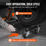 Load image into Gallery viewer, Car Tire Wheel Trolley Dollies 2/4PCS 1500Lbs Weight Capacity Vehicle Skates Moving Tire 4 Casters Auto Repair Mover