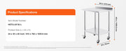 Charger l'image dans la visionneuse de galerie, SucceBuy Table de travail en acier inoxydable, table de préparation alimentaire commerciale avec roulettes, table de préparation robuste pour restaurant et maison