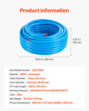 Bild in Galerie-Viewer laden, Amocart Air Compressor Line Kit 3/4" HDPE-Aluminum Compressed Air Piping System Compressed Line Tubing Kit for Garages Workshop