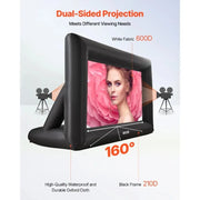 Load image into Gallery viewer, 【Upgraded】Amocart 14/15/16/18/20 FT Inflatable Projector Screen with 120W Air Blower Projector Screen for Outdoor Theater Theme