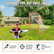 Bild in Galerie-Viewer laden, Amocart 4/6FT Lacrosse Goal Small Kids Folding Portable Iron Frame Backyard Training Equipment For Youth Training Orange