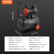 Load image into Gallery viewer, SucceBuy Silent Air Compressor 900W 1450W 1800W Quiet Oil-free Portable Air Pump for Repair Tire Inflation Whisper Compressor