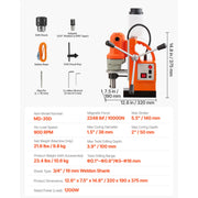 Load image into Gallery viewer, Amocart Magnetic Drill Press Portable Mag Drill Press Adjustable Speed for Metal Surface Industrial and Home Improvement Orange