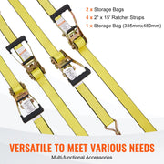Load image into Gallery viewer, SucceBuy 4pcs 2/4/8M Ratchet Strap Tie Down Cargo Belt with Metal Buckle Tensioner Strong Lashing for Luggage Car Motorcycle - AMOCART