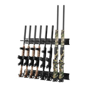 Load image into Gallery viewer, Amocart Indoor Gun Rack Steel Wall Mount Rifle and Shotgun Rack 8 Slots for Long Guns with Screws for Home Hunting Cabin Wall