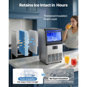 Load image into Gallery viewer, Amocart 80lbs-440lbs/24H Commercial Ice Maker Machine Stainless Steel Ice Maker with LED Display & Self-Cleaning for Bar Home