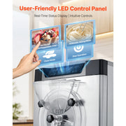 Charger l'image dans la visionneuse de galerie, Amocart 2000/2400W Commercial Hard Ice Cream Machine with 6/10L 304 Stainless Steel Cylinder Auto Clean LED Panel for Snack Bar