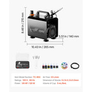 Load image into Gallery viewer, SucceBuy Airbrush Kit Air Brush Kit with Air Compressor and Tank 1 Dual-Action Airbrush with 1 Tip for Cake Decorating Nail Art