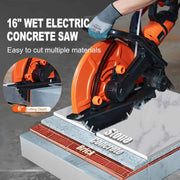 Load image into Gallery viewer, Amocart Electric Concrete Saw 16 in 3200 W 15 A Motor Circular Saw Cutter with Max. 6 in Adjustable Cutting Depth Wet Disk Saw
