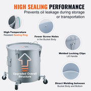 Load image into Gallery viewer, SucceBuy 8/10/16 Gallon Fryer Grease Bucket Oil Disposal Caddy with Caster Base Rust-Proof Coating Oil Transport Container w/Lid
