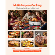Load image into Gallery viewer, SucceBuy Roaster Oven Electric Roasting Pan Adjustable Temperature Fast-Cooking Turkey Roaster Defrost & Warm Function for Home - AMOCART