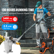 Load image into Gallery viewer, SucceBuy Pressure Washer Pump 3/4" Shaft Horizontal 3400 PSI 2.5 GPM Replacement Washer Pumps Kit Compatible with Honda RYOBI