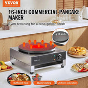 Load image into Gallery viewer, SucceBuy Electric Crepe Maker 16 Inch Commercial Crepe Machine Flat Plate Crepe Griddle Nonstick Circular Cereals Pancake Stove