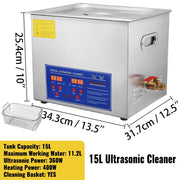 Load image into Gallery viewer, SucceBuy 15L Ultrasonic Cleaner Lave-Dishes Portable Washing Machine with Digital Timer Ultrasound Home Jewelry Clean Appliances