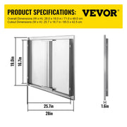 Load image into Gallery viewer, Amocart Stainless Steel BBQ Cabinet Access Door W/ Recessed Handle for Indoor/Outdoor Kitchen BBQ Island Kitchen Sink Fireplace