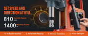 Bild in Galerie-Viewer laden, SucceBuy 1300W/1400W Magnetic Drill Press 2" Electric Drilling Machine 1-Second Quick Release Power Drill