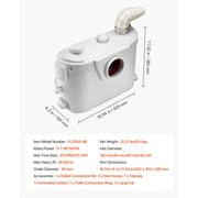 Load image into Gallery viewer, SucceBuy Macerator Pump 500W/700W/900W/1200W Waste Water Disposal Upflush Machine for Toilet, Basement, Shower, Laundry, Bathtub