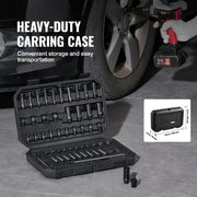 Load image into Gallery viewer, Amocart Drive Impact Socket Set Deep&Shallow Socket Set CR-V Alloy Steel for Auto Repair Easy-to-Read Size Marking Storage Case
