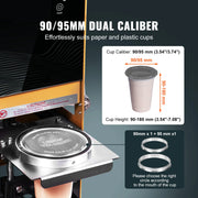 Load image into Gallery viewer, SucceBuy Fully Automatic Cup Sealing Machine 500-650 Cups/H for 180/190 mm Tall & 90/95 mm Cup Electric Tea Sealer for Milk Tea - AMOCART