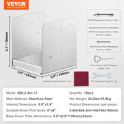 Load image into Gallery viewer, SucceBuy Post Base Stainless Steel Adjustable Post Anchor Bracket Base Pavilion Deck Porch Handrail Support Decorative Plate - AMOCART