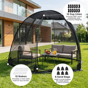 Load image into Gallery viewer, Pop Up Screen House Tent 10x10 FT, Snap-fit Black Mesh Screen Gazebo with Peaked Roof, Portable Screen Room Canopy Shelter with Sandbags for Camping, Backyard, Picnic