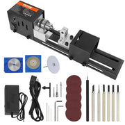 Load image into Gallery viewer, SucceBuy Mini Wood Lathe Machine 2.76in x 6.3in 24VDC 96W Machine Accessories, 7 Speed s for Woodworking Wood Drill Rotary Tool - AMOCART