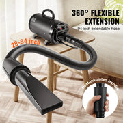 Load image into Gallery viewer, SucceBuy 2000W/2.7HP Dog Blow Dryer Adjustable Speed Temperature Control with 4 Nozzle and Extendable Hose for Pet Hair Grooming