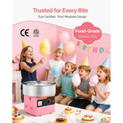 Load image into Gallery viewer, SucceBuy Cotton Candy Machine Commercial 1000W Electric Candy Floss Maker Easy Use with 15 inch Stainless Steel Bowl for Kids