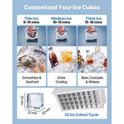 Load image into Gallery viewer, Amocart 80lbs-440lbs/24H Commercial Ice Maker Machine Stainless Steel Ice Maker with LED Display & Self-Cleaning for Bar Home