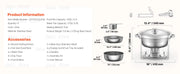 Load image into Gallery viewer, SucceBuy 4 Pack Chafing Dish Buffet Set Stainless Steel Chafer w/4 Full Size Pan Round Catering Warmer Server for Party Banquets