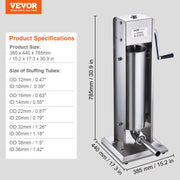 Load image into Gallery viewer, SucceBuy Manual Sausage Stuffer 7 L / 15 LBS Vertical Food-Grade 304 Stainless Steel for Home Kitchen Restaurant 23.2lbs - AMOCART