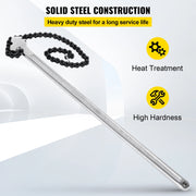 Load image into Gallery viewer, SucceBuy 24in Pipe Chain Wrench 6.7in Dia Capacity Carbon Steel Heavy Duty Manuel Strap Oil Fuel Filter Wrench Hand Removal Tool - AMOCART