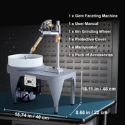 Bild in Galerie-Viewer laden, Amocart Gem Faceting Machine 2800RPM 180W 110V with Faceted Manipulator 1 Bag of Triangle Abrasive Jade Rock Jewel Polisher