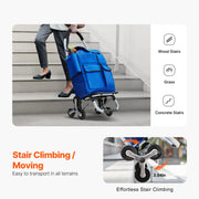 Load image into Gallery viewer, SucceBuy 36L Folding Shopping Cart Stair Climbing Handcart with Wheels & Oxford Cloth Bag Hand Truck for Grocery Laundry Storage - AMOCART