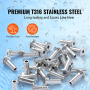 Load image into Gallery viewer, SucceBuy 121/81/101 Pack T316 Stainless Steel Protector Sleeves for 1/8" or 3/16" Wire Rope Cable Railing