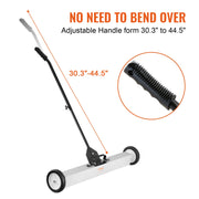 Load image into Gallery viewer, SucceBuy Rolling Magnetic Sweeper with Wheels Push-Type Magnetic Pick Up Sweeper Large Magnet Pickup Lawn Telescoping Sweeper
