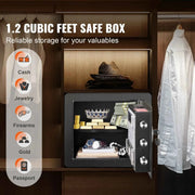 Load image into Gallery viewer, Amocart 1.2/0.5 Cubbic Fit Electronic Safe Deposit Safe Box W/ Digital Access & Override Keys for Money Gun Jewelry Document