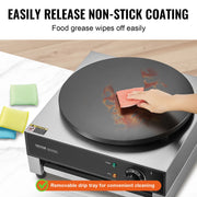 Load image into Gallery viewer, SucceBuy Electric Crepe Maker 16 Inch Commercial Crepe Machine Flat Plate Crepe Griddle Nonstick Circular Cereals Pancake Stove - AMOCART