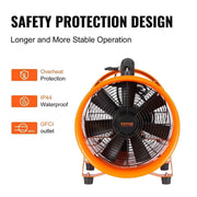 Load image into Gallery viewer, Amocart Industrial Exhaust Fan 10/12 inch Ventilation Fan Ventilator with 5M PVC Duct Exhaust Blower for Home Workplace Factory