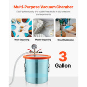 Bild in Galerie-Viewer laden, SucceBuy 3.5 CFM Single Stage Pump & 3 Gallon Vacuum Chamber Degassing Chamber Kit for Stabilizing Wood Degassing Silicone Resin