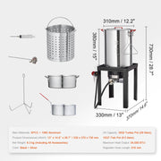 Load image into Gallery viewer, SucceBuy Gas One Turkey Fryer Propane Burner Complete Kit 30 Qt. Turkey and 10 Qt. Fish Fryer Boiler Steamer Set - AMOCART