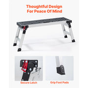 Load image into Gallery viewer, SucceBuy 500lbs Folding Work Platform 35.8x12.2in Aluminum Step Stool 16.5in Height with Locks for Painting & Maintenance & Home - AMOCART