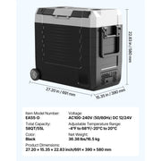 Load image into Gallery viewer, Amocart 35L 45L 55L Portable Foldable Handle Car Refrigerator with Wheel -4°F to 68°F Truck Refrigerator with APP Control Compressor Freezer for Camping Picnics Car Home Traval