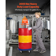 Bild in Galerie-Viewer laden, Amocart 2000lbs Drum Dolly 55Gal Barrel Mobile Base with Cross Braces & 4 Swivel Wheels Hand Truck for Warehouse Drum Handling