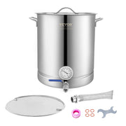 Load image into Gallery viewer, SucceBuy Stainless Steel Kettle 16 GALLON Brewing Pot Tri Ply Bottom for Beer Brew Kettle Pot Home Brewing Supplies Includes Lid