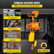 Load image into Gallery viewer, Amocart 0.5/1Ton 1PHASE Industrial Electric Chain Hoist 3MHigh Heavy Duty Cranes Hoists with Limit Switch Hot Forging G80 Hook