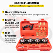 Load image into Gallery viewer, SucceBuy Fuel Vacuum Carburetor Synchronizer Carb Tool sync 4 Gauge Set with Rubber Hose Vacuum Balancer Meter Kit For Motorbike